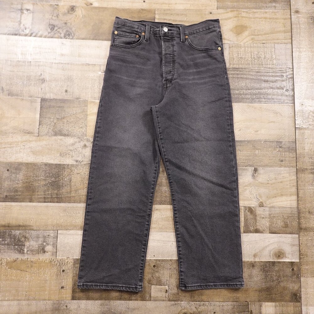 Levi’s Ribcage Straight‎ Ankle Jeans Women’s 31x27 Black High Rise